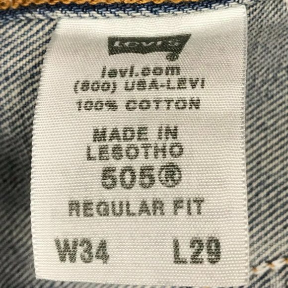 Levi's 505 Regular Fit Jeans Y2K Boyfriend High Waist Mom Jeans (2005) Unisex - Picture 9 of 14